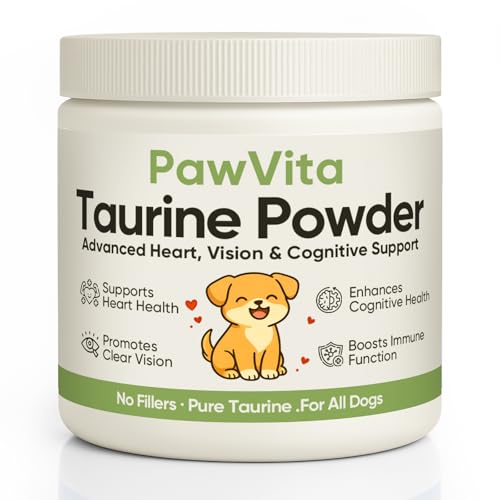 Pawvita Pure Taurine Powder Paw VitaTtaurine Supplement for Dogs Supports for Heart Vision & Daily Wellness in Dogs 99.9% Pure Taurine Powder (1)