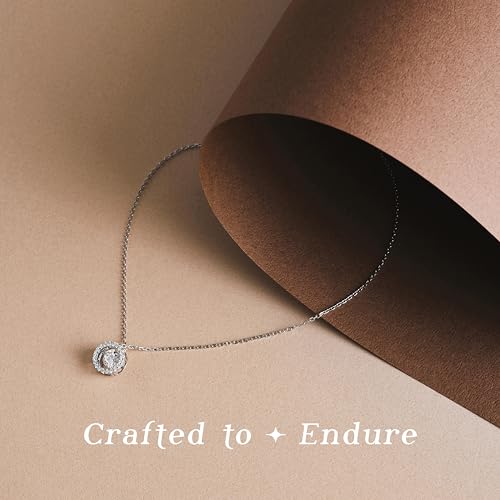 ARINZA 1 Carat Moissanite Necklace for Women, Heart Dancing Diamond Pendant, 925 Sterling Silver, 18+2 Inch Chain, Jewelry Gift for Her, Wife Mom Girlfriend, Anniversary, Birthday, Summer outfit3