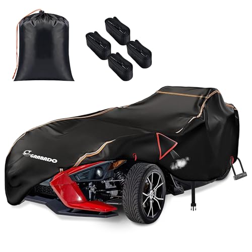 Full Cover for Polaris Slingshot,Heavy Duty 420D Oxford Slingshot Cover,Waterproof Windproof Outdoor Protection Covers for Slingshot S SL SLR R Signature LE,with 2 Air Vents (Large-150 Lx78 Wx52 H)