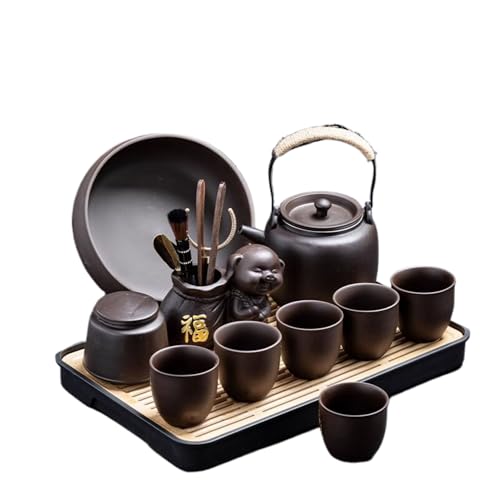 Tetera de arcilla púrpura cerámica estilo chino 2025 y hervidor de vidrio para té de Kung Fu
