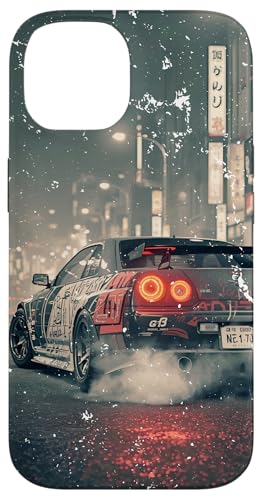 Vintage Distress JDM Drift Race Cars Tokyo Street Racing Art Case for iPhone 14