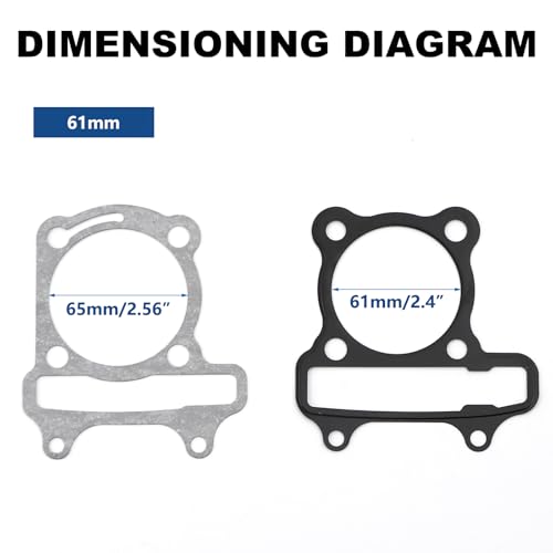 Mokuo GY6 200cc 170CC Complete Long Case Engine Gasket Kit Compatible with Chinese GY6 4-Stroke 152QMI 157QMJ Engine Scooter Moped ATV Go Kart,61mm Cylinder Gasket by mokuo - Image 2