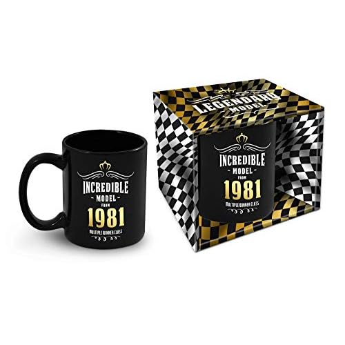 Bombo Taza de cumpleaños con año de nacimiento 1981