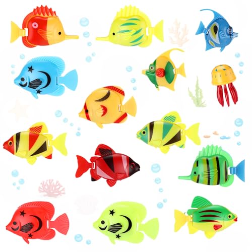 Image of Weewooday 20 Pcs Artificial Moving Fishes,Tropical Fish and Octopus