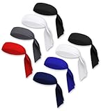 Head Tie / Tie Headband / Sports Headband - Keep Sweat & Hair Out of Your Face - Ideal for Running, Working Out, Tennis, Karate, Athletics & Pirates. Performance Stretch & Moisture Wicking