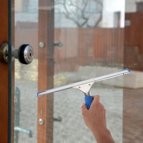 Escobilla de goma para mamparas de baño y azulejos con paño secador de microfibra 8