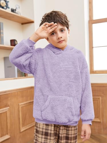 Image of Makkrom Boys Girls Sherpa Hoodies Fleece Hoodie Pullover Outfits for Kids