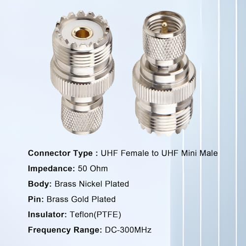 Mini adaptador UHF PL259 a UHF SO239 MOOKEERF x2 miniatura 2