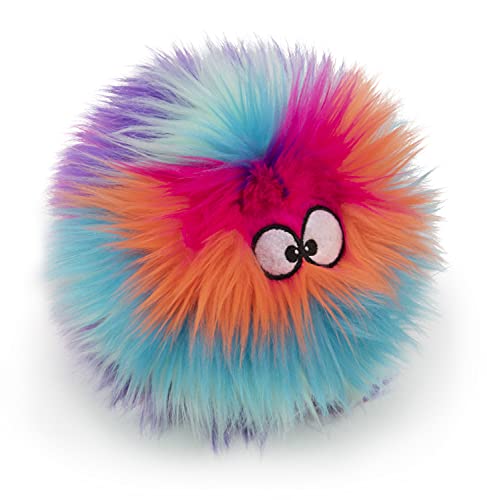 Godog Furballz Squeaky Plush Ball Dog Toy, Chew Guard Technology - Cool Rainbow, Small #TOP1