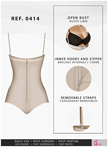 Salome 0414 Tummy Control Shapewear Fajas Colombianas Levanta Pompis Beige S #TOP3