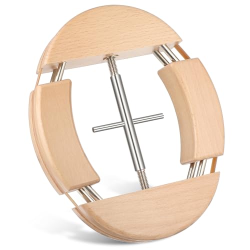 Image of 4 Way Hat Stretcher, Wooden Hat Stretcher for Fitted Hats, Stretched Length 7.1'' to 9'', Width 5.7'' to 7.1'', Heavy Duty of Extender Soft Black Handle for All Kinds of Hats