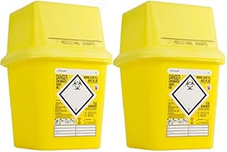 2X Biohazard Sharps Large Medical Bins 4 Litre Boxes