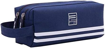 Amazon ペンケース 大容量 新年生 細い筆箱 文房具 小物収納 ポーチ シンプル 韓国風 ペン入れケース 小学生 大人 使いやすい 携帯便利 ペンポーチ 防水 ダブルファスナー ふでばこ 2ルーム 耐久性 帆布ペンポーチ 青色 文房具 オフィス用品 文房具 オフィス用品