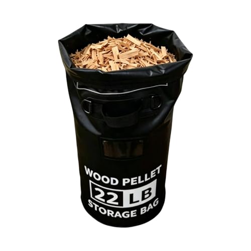 Contenedor de almacenamiento para pellets para barbacoa, dispensador de pellets con capacidad de 10 kg, de almacenamiento para pellets de madera para exteriores, adecuado para camping, barbacoa