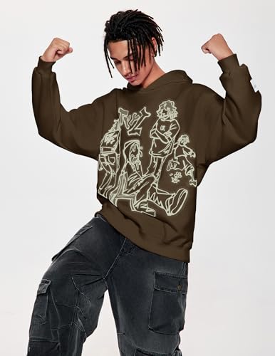 Vamtac Mens Graphic Hoodies Y2k Cute Pullover Oversized Fashion Streetwear Casual Hooded Sweatshirt Unisex Tops