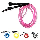 Sportivonetic Springseil für Erwachsene & Kinder, Damen & Herren-für Fitness, Crossfit, Sport, Boxen und Freizeit - Verstellbare Größe - mit Einstellklammer - Speed Rope, Jump Rope, Sprungseil (Rosa)