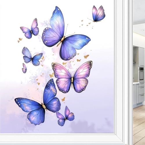 Película para ventana con diseño mariposas 17.7x23.6 pulg miniatura 1