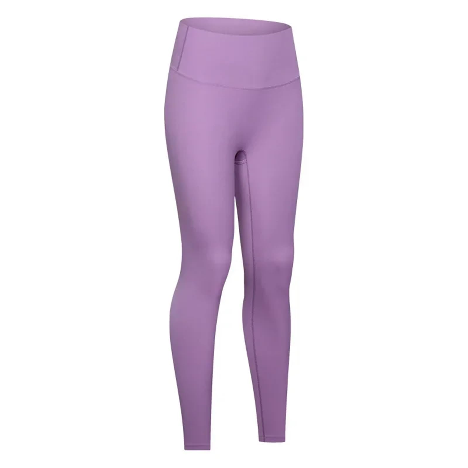 Pantaloni da Yoga da Donna a Vita Alta, Sensazione di nudità, Push up, Leggings Sportivi, Fitness, Corsa, Leggings Senza Cuciture, Leggings da Palestra for Ragazze Leggings Yoga(Purple3,8 L)