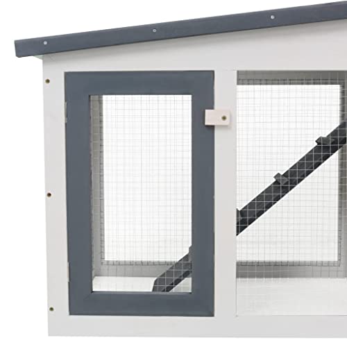 Chamber 80 Zoll Outdoor Hühnerstall Holzkäfig Haustierhaus Kaninchenstall Mit Laufbereich Leiter Abnehmbare Ablage – Bild 5