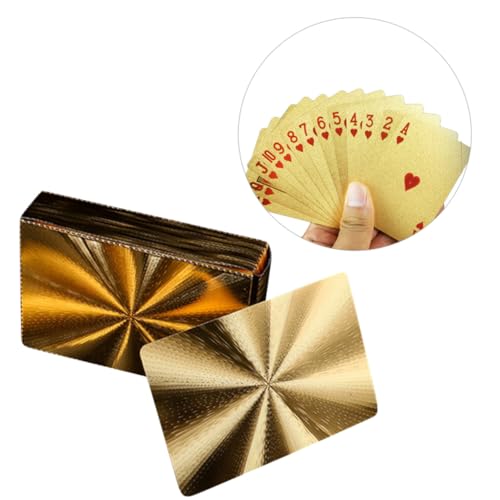 BESPORTBLE wasserdichte Goldfarbene Plastik pokerkarten mit Glänzender Folie Robustes Spielkartenset für Zuhause Bar und Büro Langlebige Reißfeste und Praktische Unterhaltungsspielkarten – Bild 8