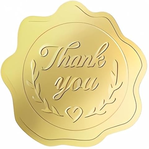 100 x Embossed Thank You for Coming Stickers - Gold Foil Labels Tags,Wedding Envelope Seals Snack Bag Sweets Desserts Favors Stickers for Party Small Business/Bridal Shower (Thank You) Cover