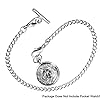 Weforu 14.5 inch Pocket Watch Chain with Albert T-Bar and Lobster Clasps for Link Vest (Silver) #1