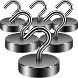 Neosmuk Magnetic Hooks, Cruise Ship Essentials, 80lb+ Heavy Duty Magnetic Hooks for Cruise Cabins, Refrigerator, Grill, Hanging, and Travel | Extra Strong Must-Haves Magnet Hook,Gunmetal