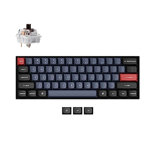 Image of Keychron K12 Pro Custom Wireless /Wired Mechanical Keyboard QMK /VIA Programmable Macro with Hot-Swappable Keychron K Pro Brown Switch 60% Compact Layout RGB Backlit Compatible with Mac Windows Linux