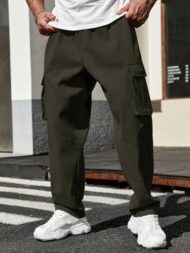 Image of Leriya Fashion Men's Cargo Pants | 4 Pocket Cotton Cargo Joggers for Men | Loose Fit Stylish Pant with Pockets | Casual Baggy Trousers & Streetwear Lower