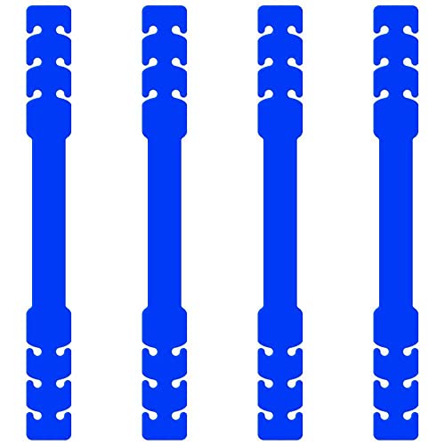 OcioDual 4 Salva Orejas Porta Mascarillas, Salvaorejas para Mascarillas, Sujeta Mascarilla, Extensores Elásticos Flexibles, Ajustables, Antipresión, Ganchos de Silicona, Goma Azul