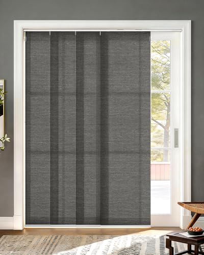 UNISHADES Panel Track Blinds for Sliding Glass Doors Lattice Dark Grey