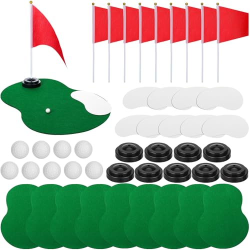 Tinideya 9 Set Golf Centerpieces Table Decorations Golf Party Supplies Including Ball Sand Trap Red Flag Plastic Flag Stand for Sport Themed Birthday Party Decor