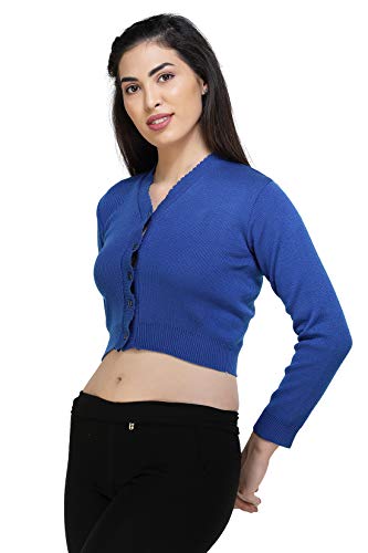 Image of Women Winter Wear V-Neck Full Sleeves Regular Fit Woollen Blouse