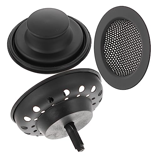 NUOBESTY 3 Piezas Cubierta De Malla De Malla De Filtro Tope De Fregadero Hundir Filtros Filtro De Drenaje Coladores De Fregadero para Fregadero De Cocina Desagüe Acero Inoxidable Negro