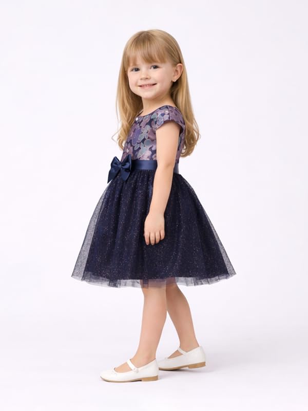 Image of Funshine Girls Spring Summer Casual Dress for Kids | Soft Breathable Comfortable Everyday Wear for Play School Outings Birthday Parties & Family Occasions | Stylish Lightweight Trendy Outfit