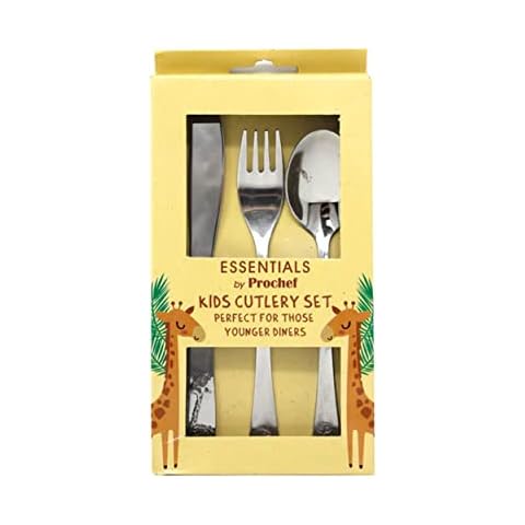 Kids Cutlery Set 3pcs Young Diners Toddler Tableware Animal Embossed Handles Cover
