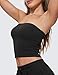 CRZ YOGA Butterluxe Double Lined Tube Tops for Women Going Out Crop Sleeveless Tank Bandeau Strapless Casual Shirts Black Small