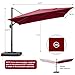 Hoteel 10ft Patio Umbrella Heavy Duty Aluminum Windproof & Shade Provision Outdoor Cantilever Square Offset Large Umbrella Height Adjustable with 360°Rotation for Patio Pool Deck Gazebo, Wine Red