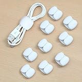 10 Pcs Cable Winding Storage Buckles, Multi-Function Cord Organizer for Data Cables, Headphones and Charging Cables(White)
