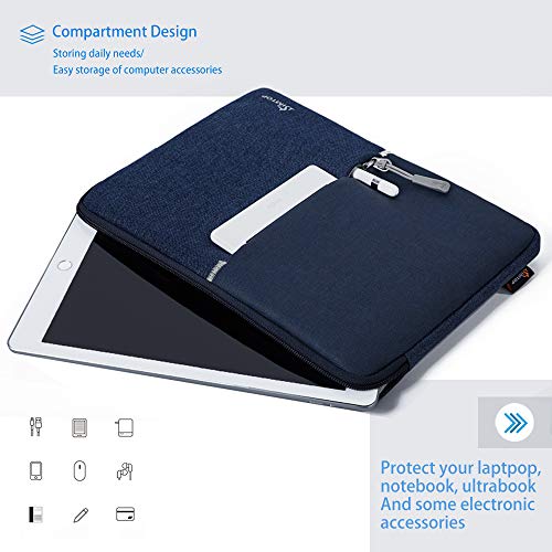 Image of MOCA 360 Protection 10.5-11 Inch Tablet Sleeve Case Bag for iPad 10.2'' /Ipad Air 4 10.9 Inch /Ipad Pro / 9.7 inch Ipad, Surface Go /Surface Pro, Galaxy Tab 10.5 /Xiaomi Pad 5 (9.7-11 Inch, Navy)