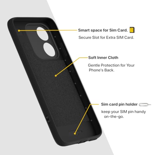 Image of Outlouders Back Cover for Redmi Note 17 5G | Full Camera Protection | TPU Soft Flexible Shockproof Bumper Case (Black)
