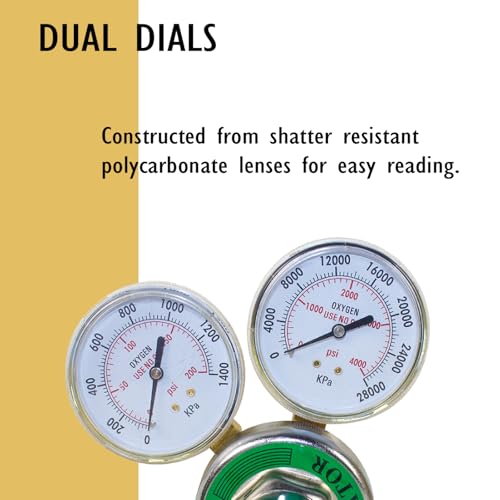 Image of Oxygen Regulator for Gas Cutting Welding Torch, CGA540 Inlet Connection Welding Oxygen Tank Regulator, CGA540 Nut Oxygen Welding Regulator