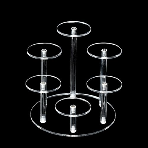 Expositor Metacrilato Transparente, Redondo Soporte de Exhibición de Acrílico Perfumero Elevador Escalonado Expositor Perfumes Vitrina Expositora para Colecciones Magdalenas Perfumes, 1 Piezas