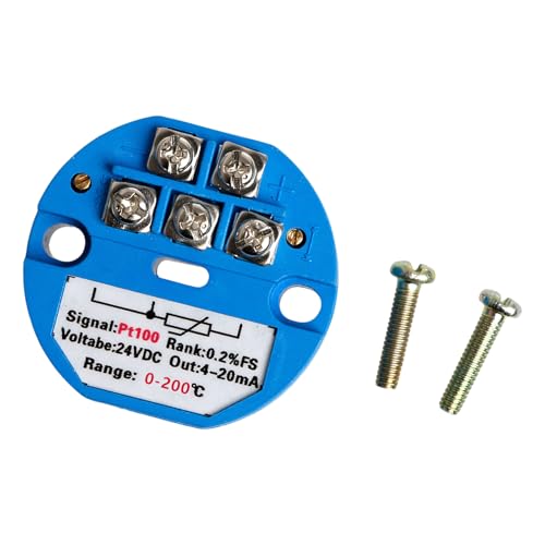 RETUOLWAG Módulo transmisor de temperatura de 24 V CC, salida de 4 – 20 mA, sensores PT100 para control preciso de la temperatura, componentes electrónicos