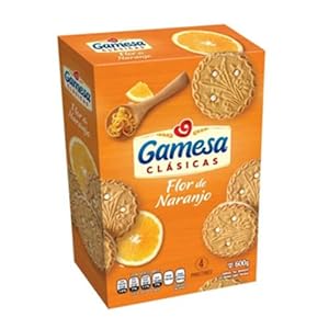 Flor de naranjo by Gamesa. 600 grams contained in 24 Delicious orange flavored cookies. You will love its creamy filling, always fresh brought in small quantities from Mexico to your table to ensure freshness and expiration, The favorites of the whole family