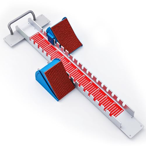 VioraWhite Startblock Sprinter-Pedale mit 6 Winkeln, verstellbares Leichtathletik-Zubehör, 83 cm, Laufblöcke für Aschenbahn, Kunststoff, Landebahn, Sportler, Läufer (rot)