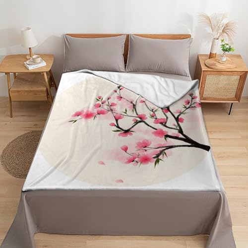 Couverture polaire chaude fleur de pêcher isolation thermique lit - 6