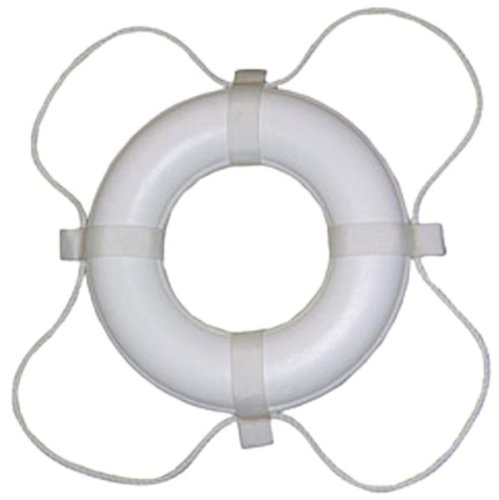 Taylor Made Products 361 24-Inch Polyurethane Foam Marine Life Ring with Grab Lines-White
