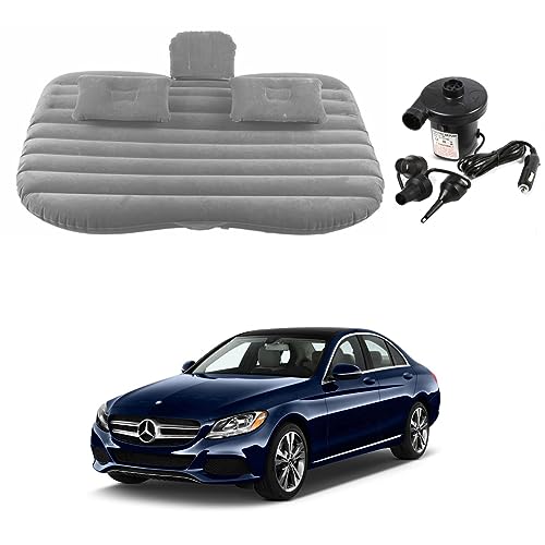 Image of Oshotto Multifunctional Car Travel Bed Mattress with Two Air Pillows, Car Air Pump Compatible with Mercedes C Class (2010-2016) (Grey)