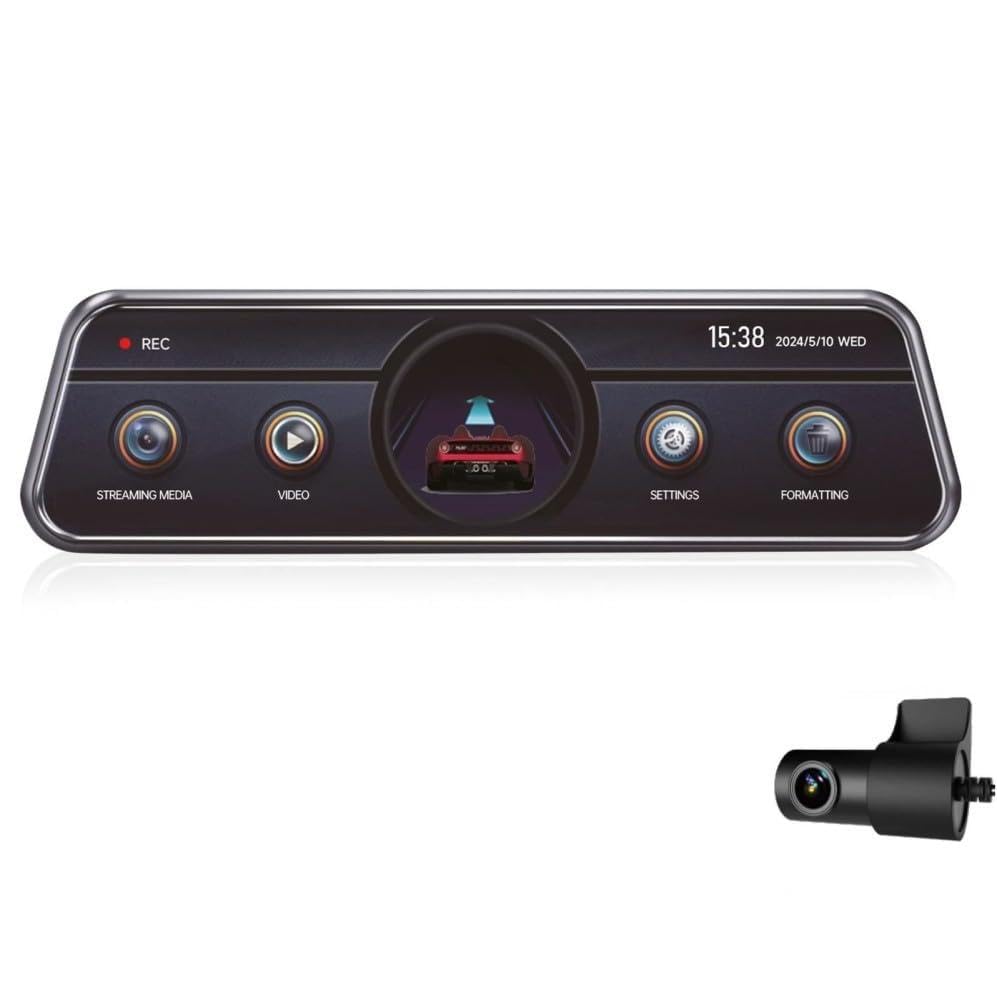 Sentinel SC-100 2K AHD Çift Kameralı Araç İçi Dikiz Aynası Kamera | Wi-Fi, G-Sensor, Gece Görüş, Dok